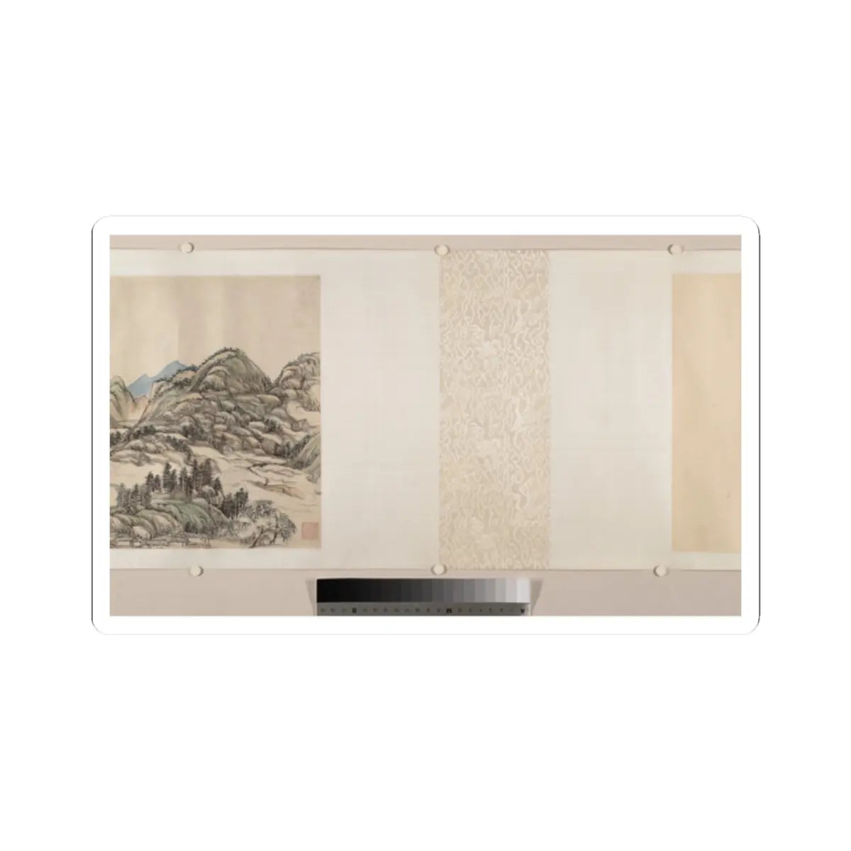 Wang Yuanqi - Fishing in River Country at Blossom Time - dated 1709 v6 - STICKER Vinyl Kiss-Cut Decal