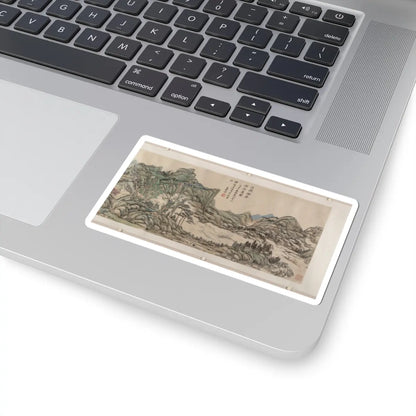 Wang Yuanqi - Fishing in River Country at Blossom Time - dated 1709 v7 - STICKER Vinyl Kiss-Cut Decal
