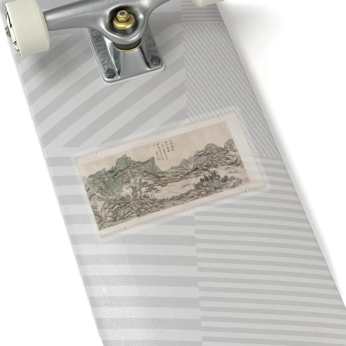 Wang Yuanqi - Fishing in River Country at Blossom Time - dated 1709 v7 - STICKER Vinyl Kiss-Cut Decal