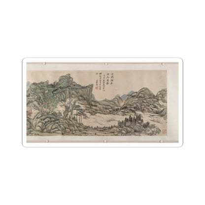 Wang Yuanqi - Fishing in River Country at Blossom Time - dated 1709 v7 - STICKER Vinyl Kiss-Cut Decal