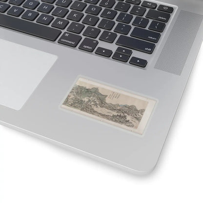 Wang Yuanqi - Fishing in River Country at Blossom Time - dated 1709 v7 - STICKER Vinyl Kiss-Cut Decal