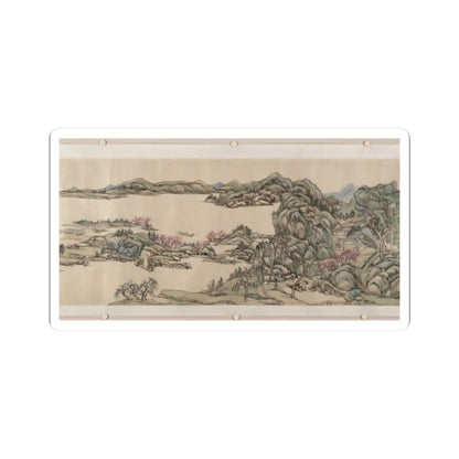 Wang Yuanqi - Fishing in River Country at Blossom Time - dated 1709 v8 - STICKER Vinyl Kiss-Cut Decal
