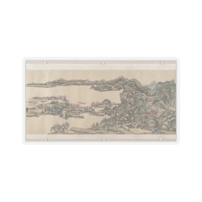 Wang Yuanqi - Fishing in River Country at Blossom Time - dated 1709 v8 - STICKER Vinyl Kiss-Cut Decal