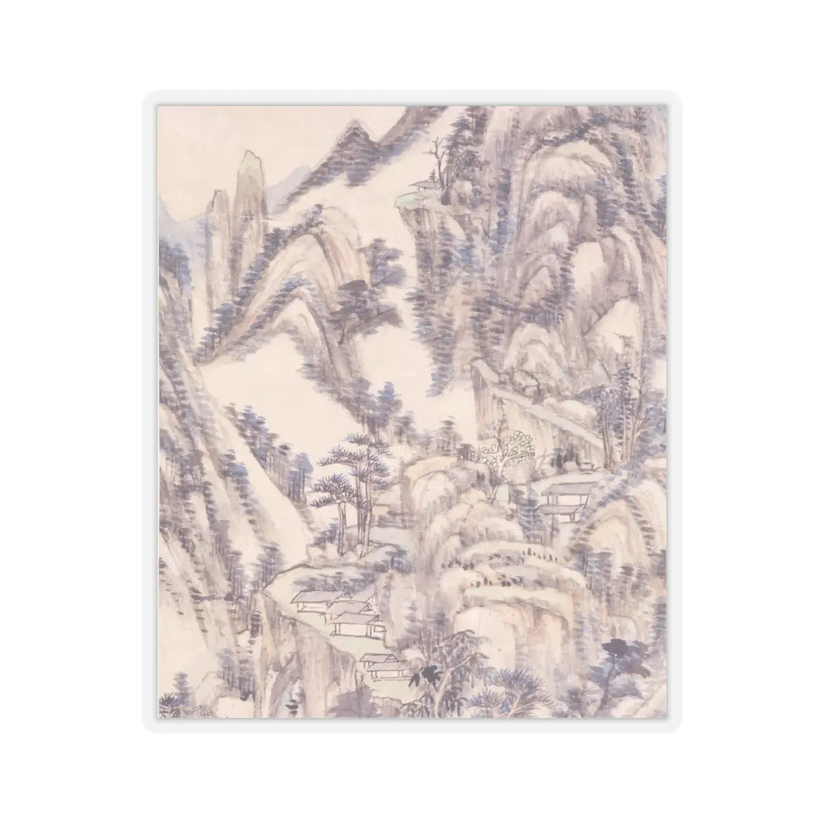 Wang Yuanqi - Landscape for Zhanting - dated 1710 v3 - STICKER Vinyl Kiss-Cut Decal