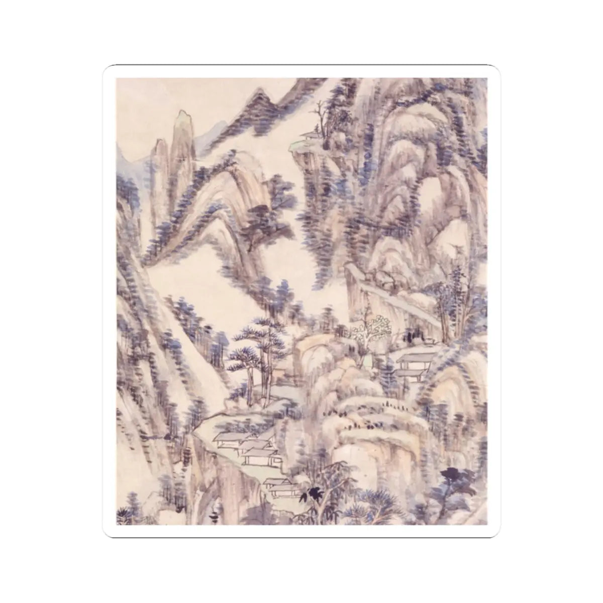 Wang Yuanqi - Landscape for Zhanting - dated 1710 v3 - STICKER Vinyl Kiss-Cut Decal