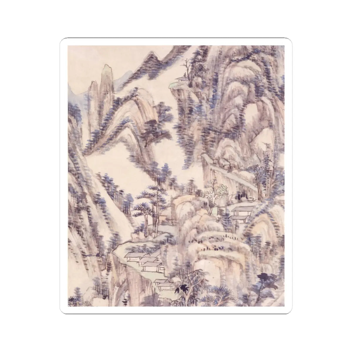 Wang Yuanqi - Landscape for Zhanting - dated 1710 v3 - STICKER Vinyl Kiss-Cut Decal