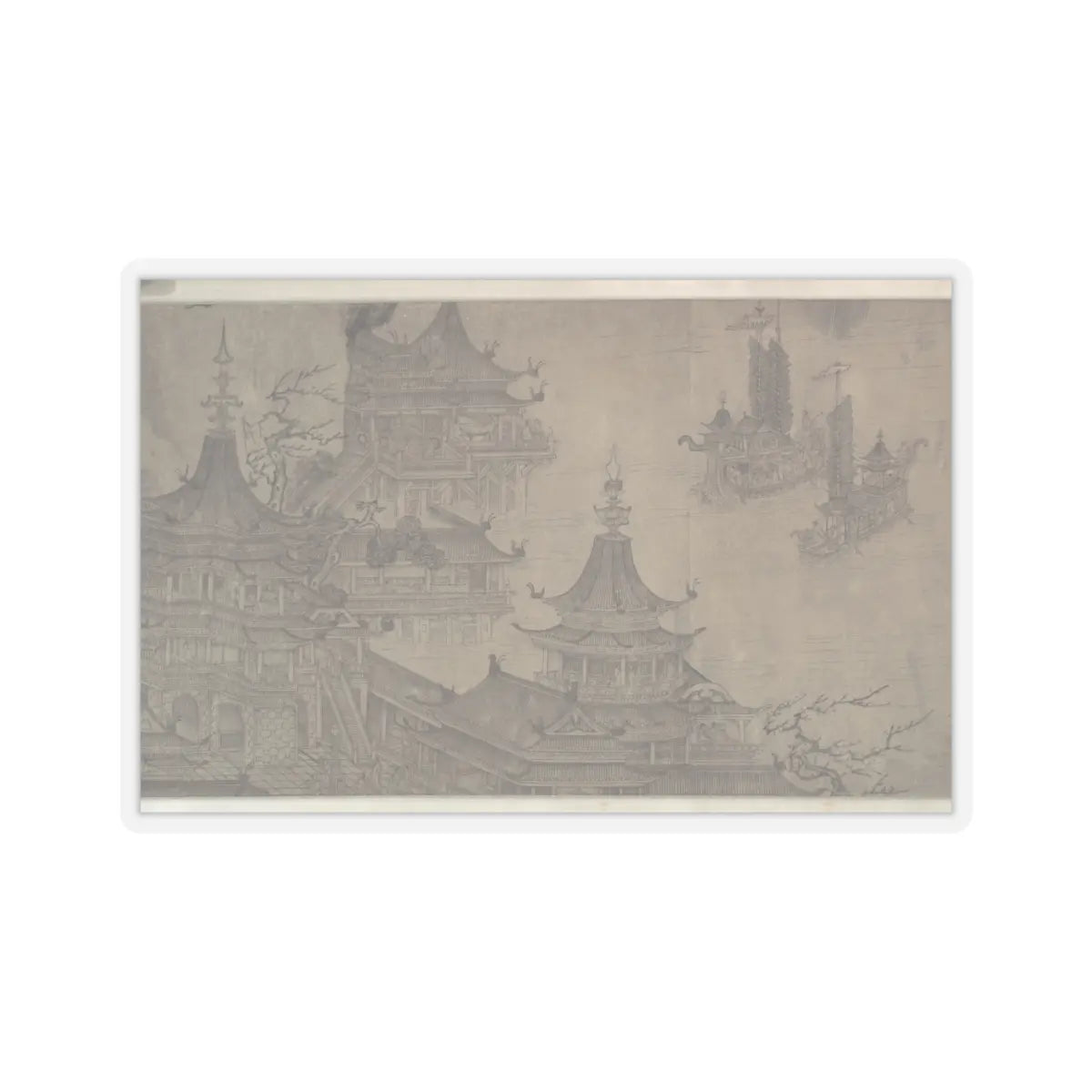 Wang Zhenpeng - The Daming Palace - early 15th century v1 - STICKER Vinyl Kiss-Cut Decal
