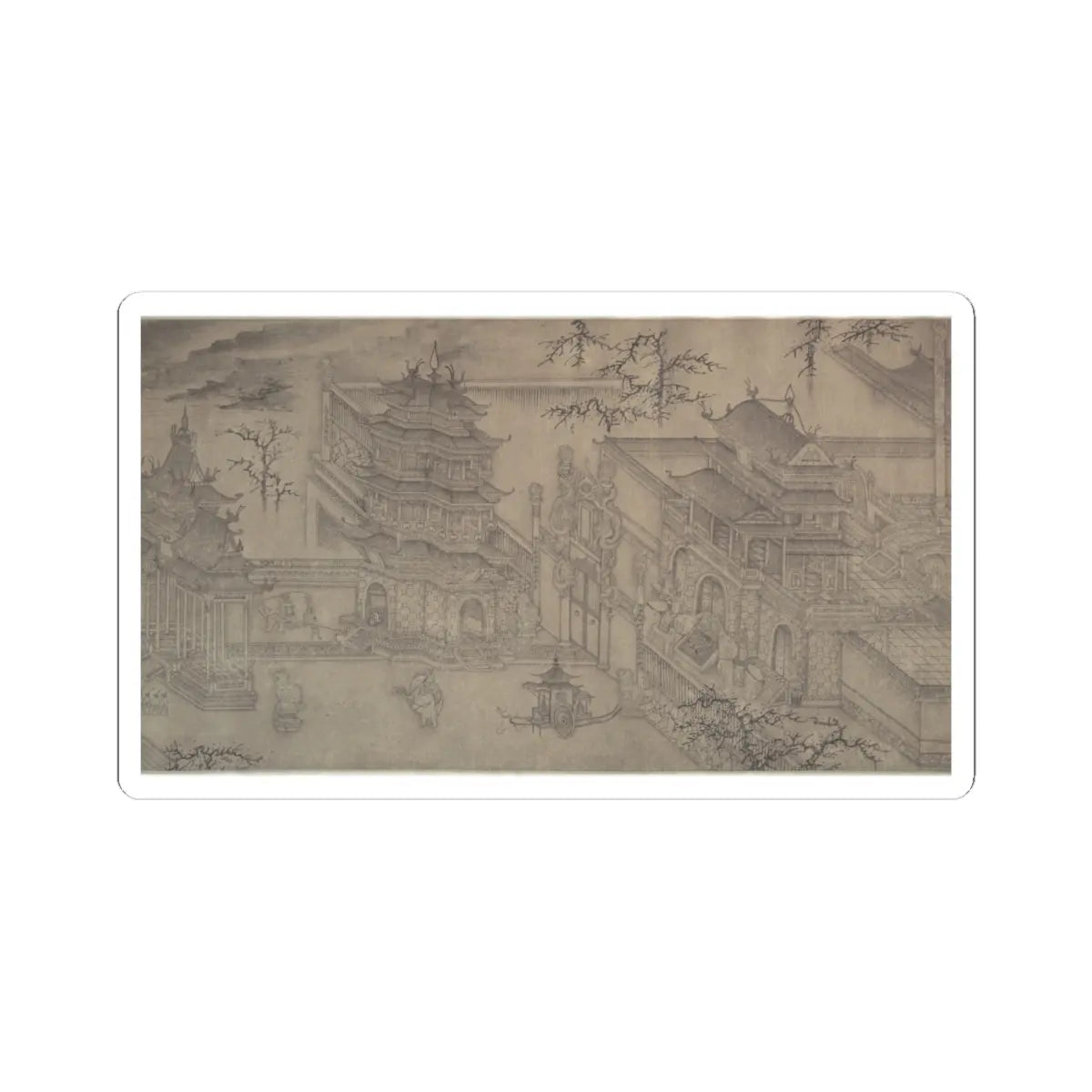 Wang Zhenpeng - The Daming Palace - early 15th century v17 - STICKER Vinyl Kiss-Cut Decal