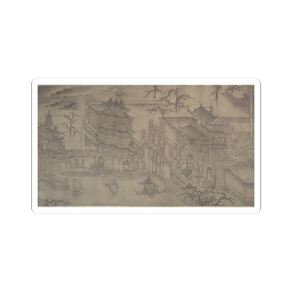 Wang Zhenpeng - The Daming Palace - early 15th century v17 - STICKER Vinyl Kiss-Cut Decal