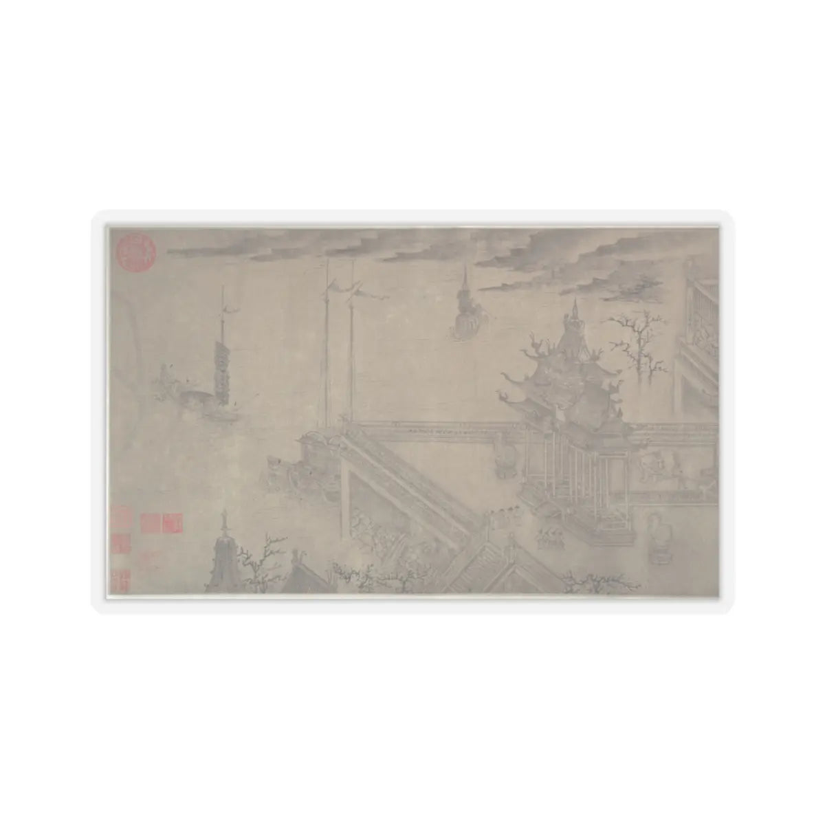 Wang Zhenpeng - The Daming Palace - early 15th century v18 - STICKER Vinyl Kiss-Cut Decal