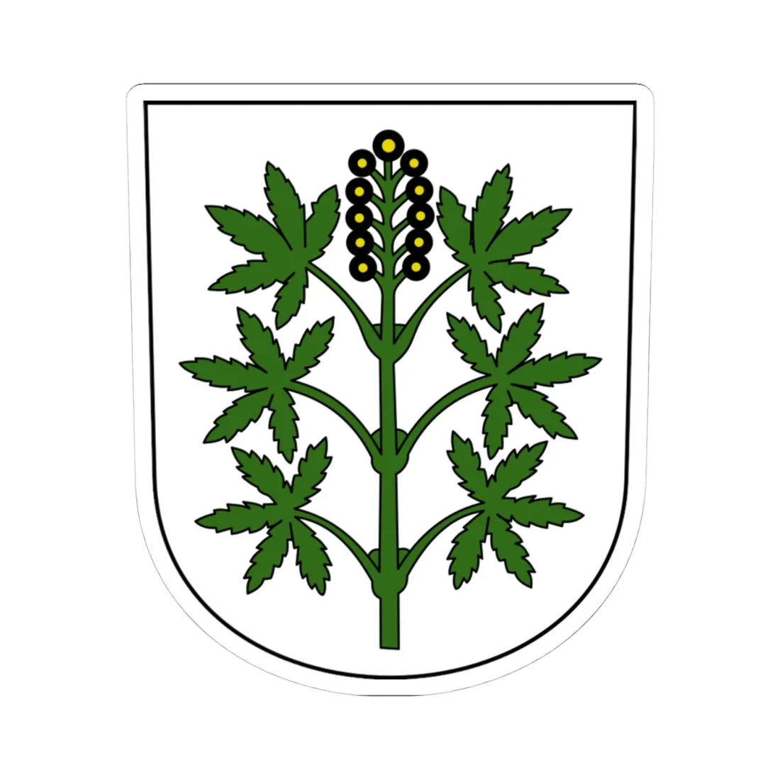 Wangen-Brüttisellen-blazon (Switzerland) (Coat of Arms) STICKER Vinyl Kiss-Cut Decal 4 Inch White - The Sticker Space