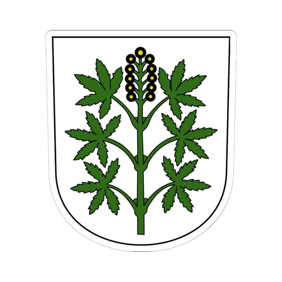 Wangen-Brüttisellen-blazon (Switzerland) (Coat of Arms) STICKER Vinyl Kiss-Cut Decal 6 Inch White - The Sticker Space