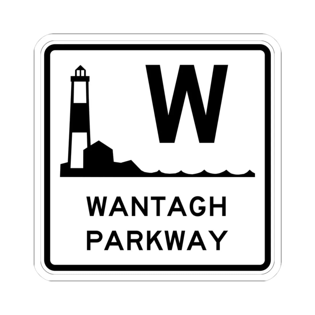Wantagh Pkwy Shield (New York) (Road Sign) STICKER Vinyl Kiss-Cut Decal 3 Inch White - The Sticker Space