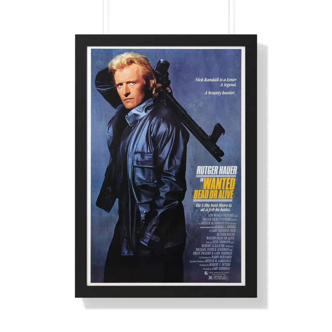 WANTED DEAD OR ALIVE 1986 - Framed Movie Poster 20" x 30" Black - The Sticker Space