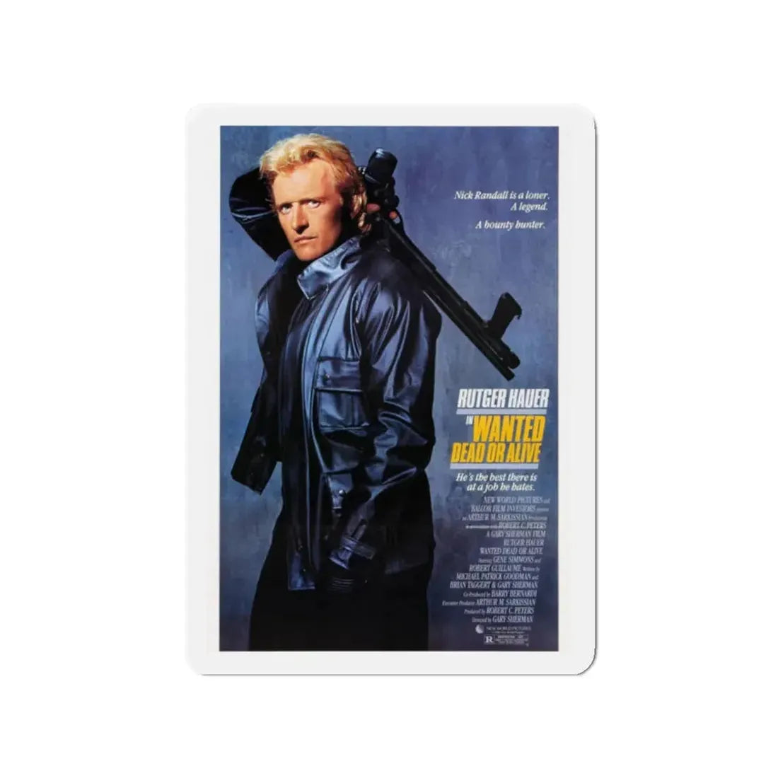 WANTED DEAD OR ALIVE 1986 Movie Poster - Refrigerator Magnet 2 Inch Die-Cut - The Sticker Space