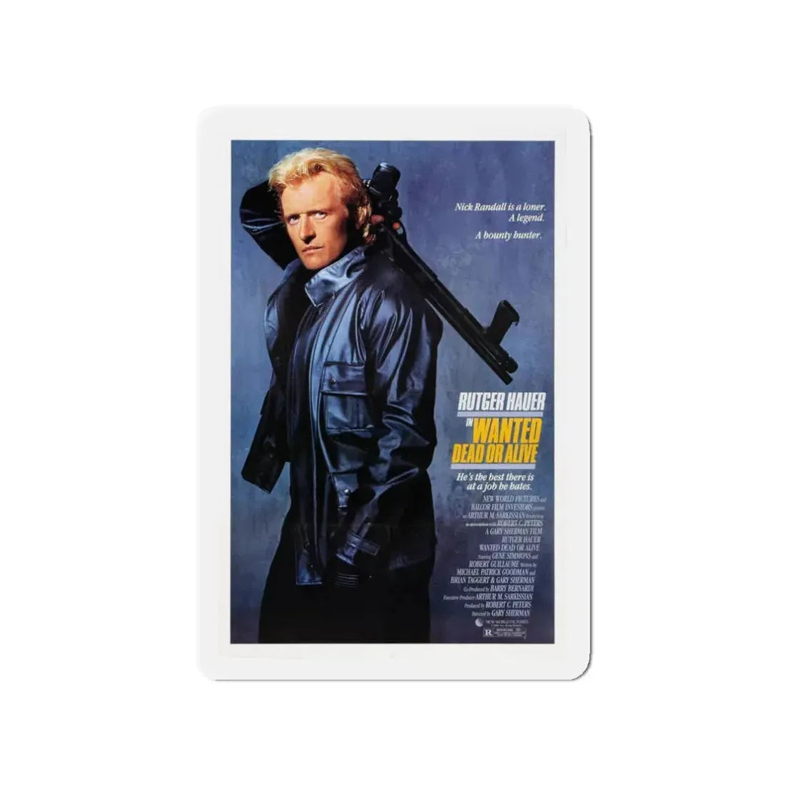 WANTED DEAD OR ALIVE 1986 Movie Poster - Refrigerator Magnet 3 Inch Die-Cut - The Sticker Space