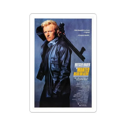 WANTED DEAD OR ALIVE 1986 Movie Poster - STICKER Vinyl Kiss-Cut Decal 2 Inch White - The Sticker Space