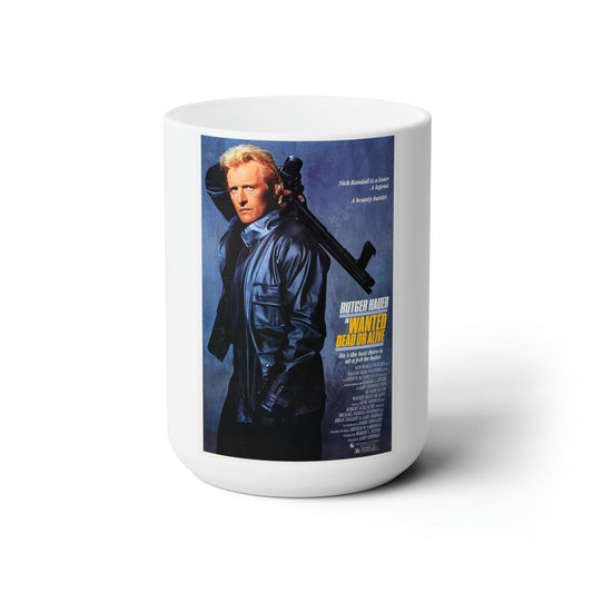 WANTED DEAD OR ALIVE 1986 Movie Poster - White Coffee Cup 15oz-15oz-The Sticker Space