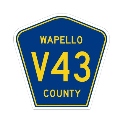 Wapello County Route V43 IA (Iowa) (Road Sign) STICKER Vinyl Kiss-Cut Decal 4 Inch White - The Sticker Space