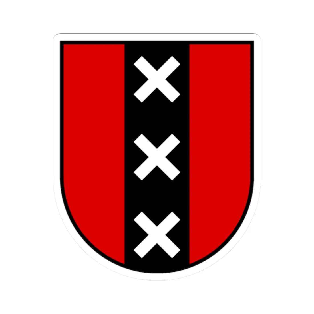 Wapen Amsterdam (Netherlands) (Coat of Arms) STICKER Vinyl Kiss-Cut Decal 2 Inch White - The Sticker Space