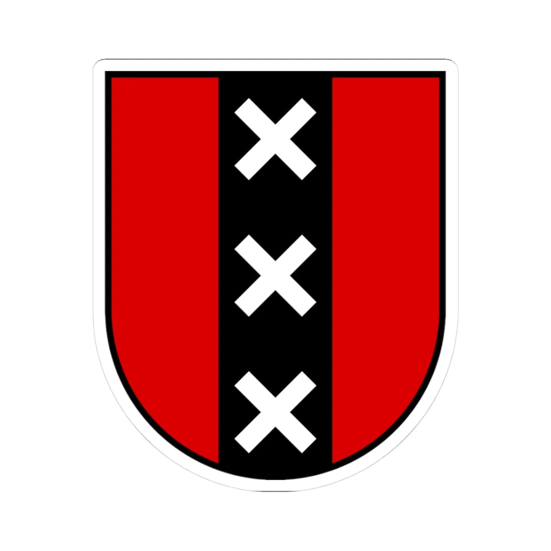 Wapen Amsterdam (Netherlands) (Coat of Arms) STICKER Vinyl Kiss-Cut Decal 3 Inch White - The Sticker Space