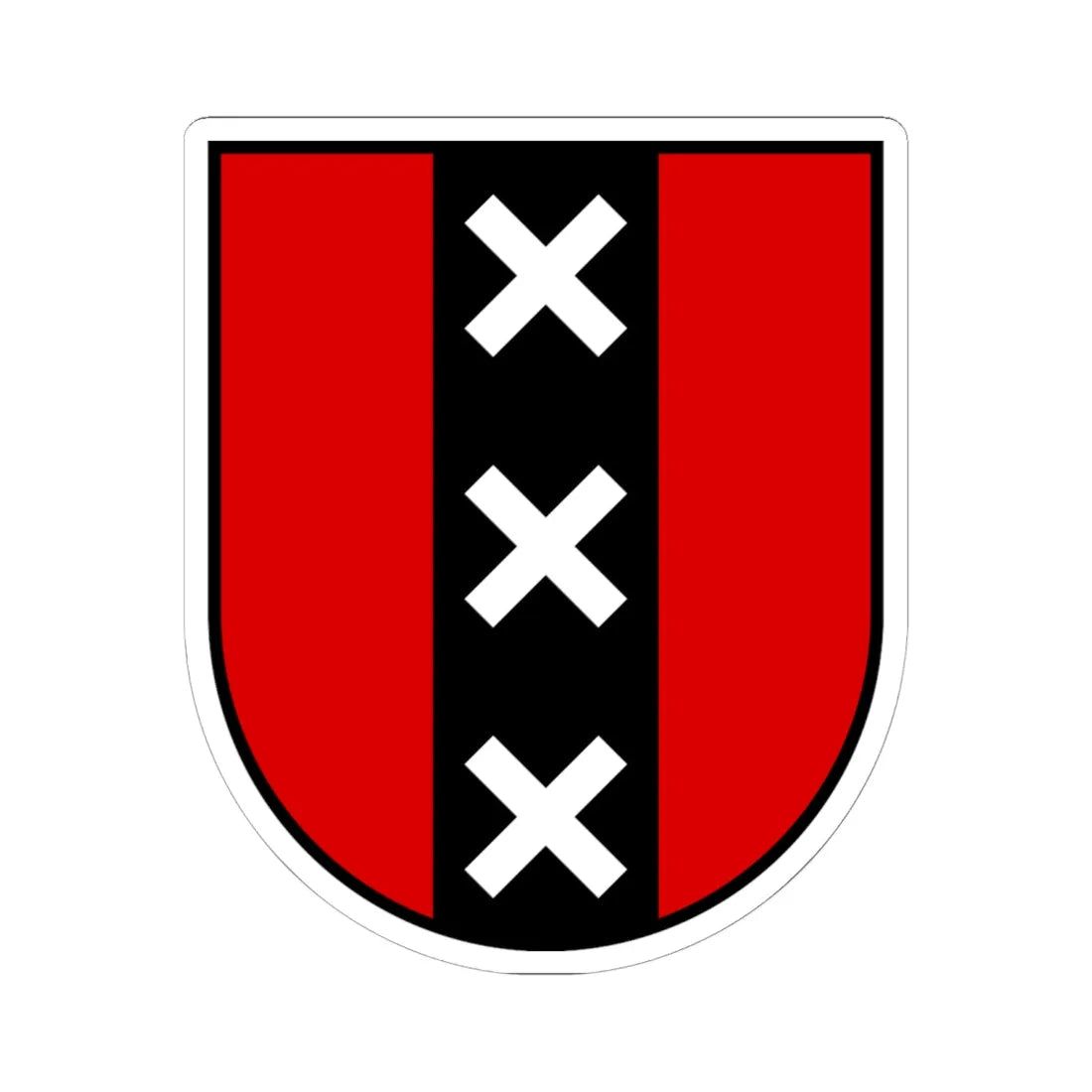 Wapen Amsterdam (Netherlands) (Coat of Arms) STICKER Vinyl Kiss-Cut Decal 6 Inch White - The Sticker Space