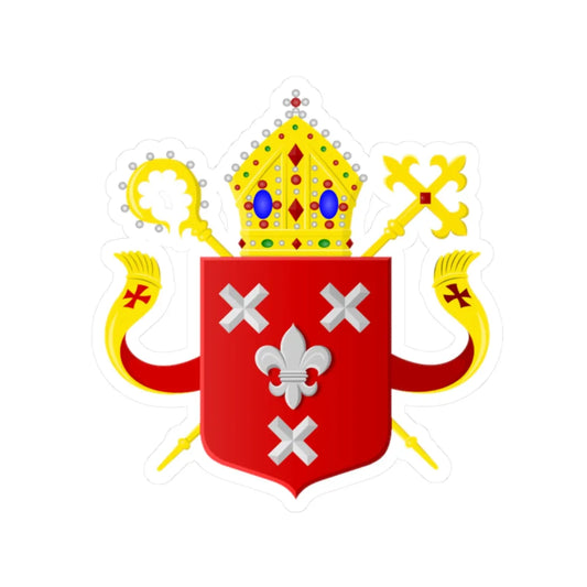 Wapen bisdom Breda (Netherlands) (Coat of Arms) STICKER Vinyl Kiss-Cut Decal 2 Inch White - The Sticker Space