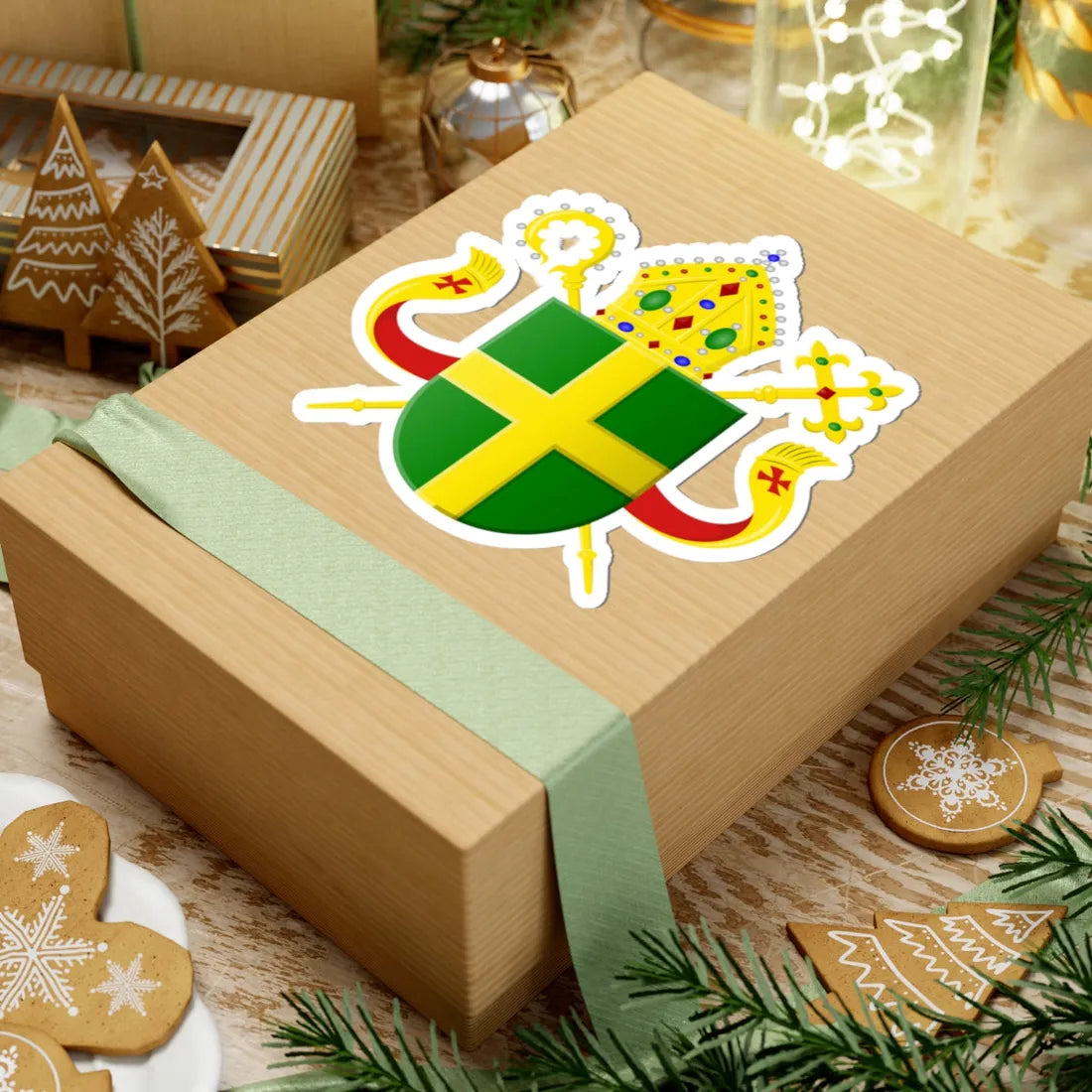 Wapen bisdom Groningen-Leeuwarden (Netherlands) (Coat of Arms) STICKER Vinyl Kiss-Cut Decal - The Sticker Space