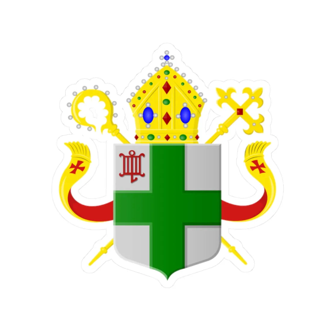 Wapen bisdom Rotterdam (Netherlands) (Coat of Arms) STICKER Vinyl Kiss-Cut Decal 2 Inch White - The Sticker Space