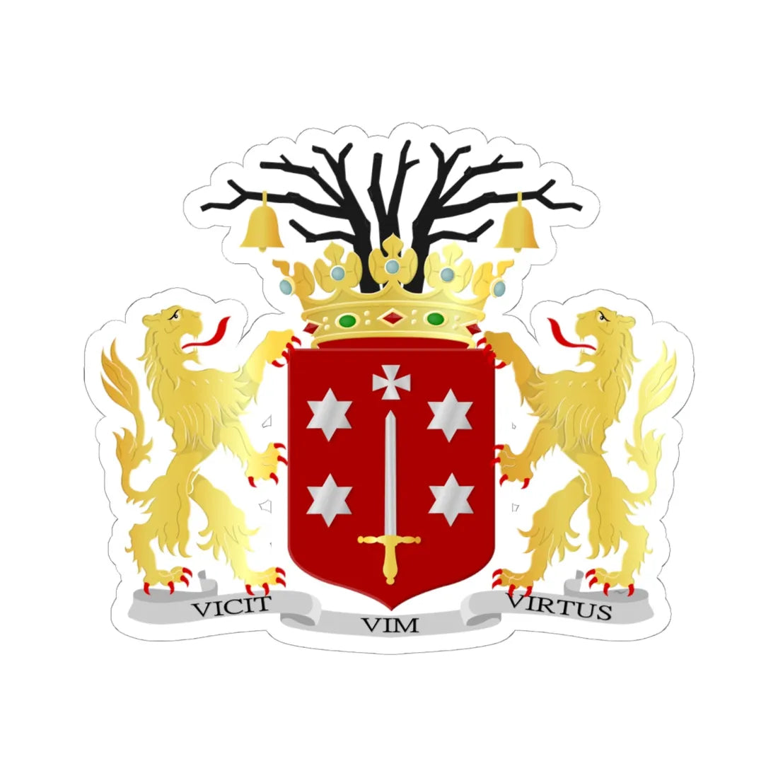 Wapen Haarlem (Netherlands) (Coat of Arms) STICKER Vinyl Kiss-Cut Decal 6 Inch White - The Sticker Space