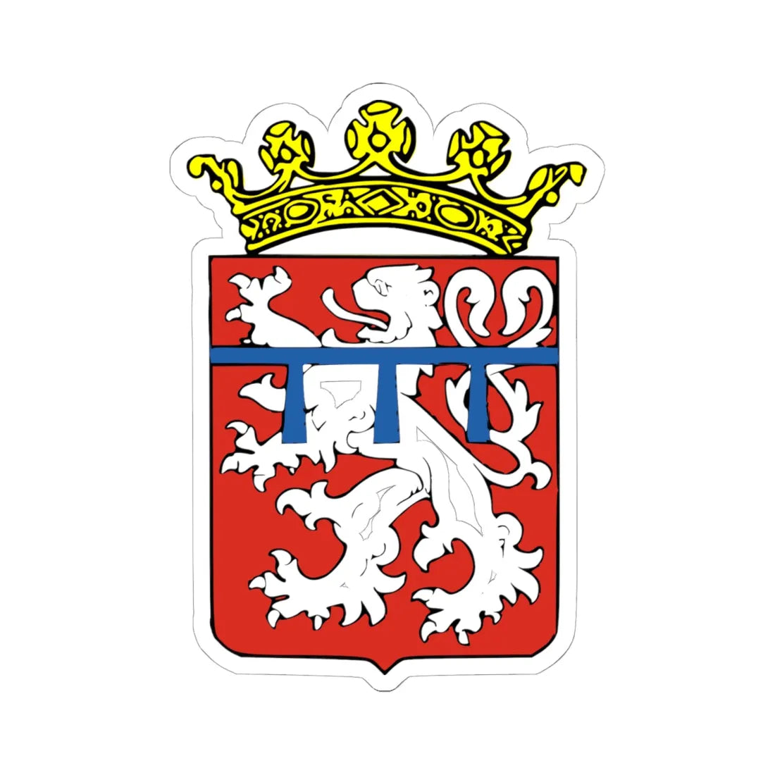 Wapen La Roche-en-Ardenne (Belgium) (Coat of Arms) STICKER Vinyl Kiss-Cut Decal 6 Inch White - The Sticker Space