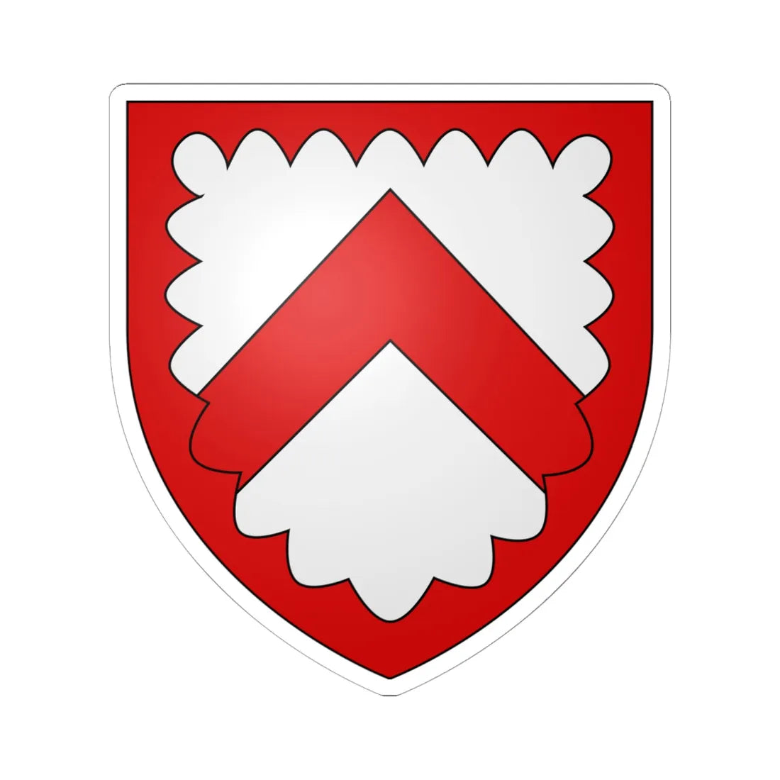 Wapen stad be Kortrijk (Belgium) (Coat of Arms) STICKER Vinyl Kiss-Cut Decal 6 Inch White - The Sticker Space