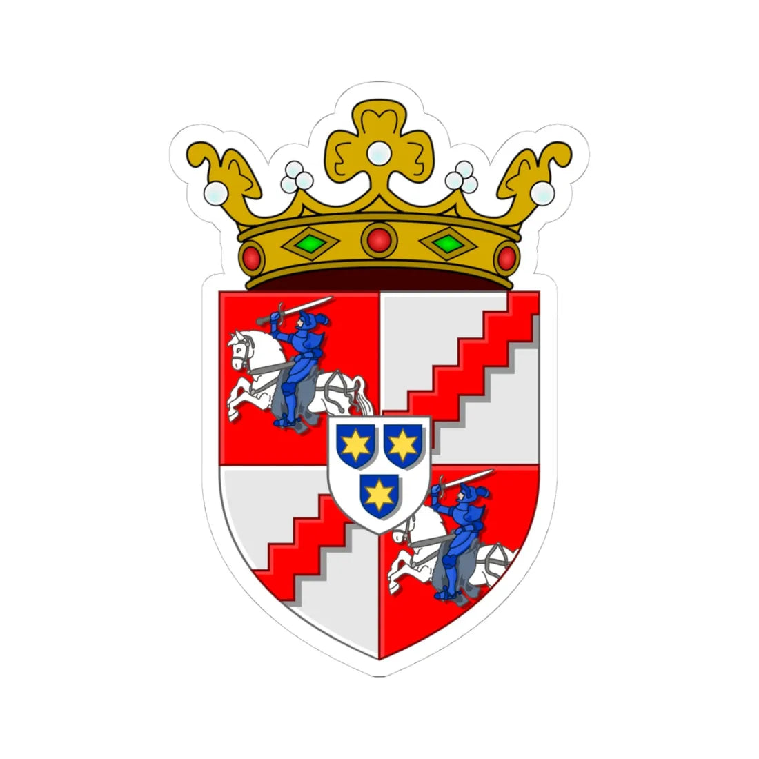 Wapen van Aalbeke (Belgium) (Coat of Arms) STICKER Vinyl Kiss-Cut Decal 4 Inch White - The Sticker Space