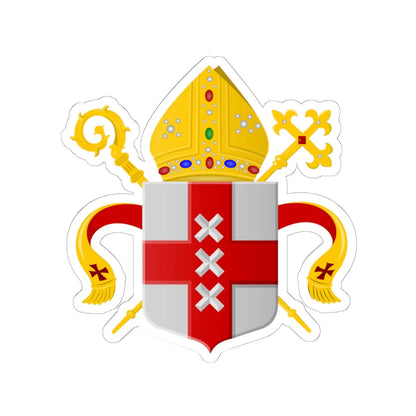 Wapen van Bisdom Amsterdam Haarlem (Netherlands) (Coat of Arms) STICKER Vinyl Kiss-Cut Decal 6 Inch White - The Sticker Space
