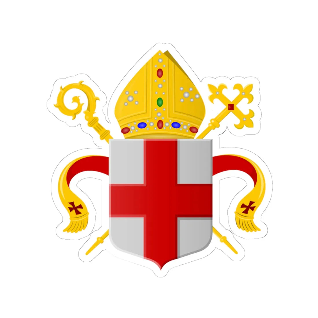 Wapen van Bisdom Haarlem (Netherlands) (Coat of Arms) STICKER Vinyl Kiss-Cut Decal 4 Inch White - The Sticker Space