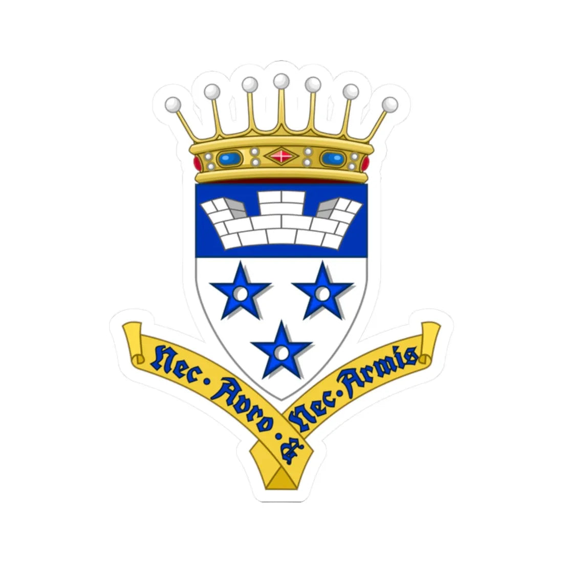 Wapen van de familie De Bethune (Belgium) (Coat of Arms) STICKER Vinyl Kiss-Cut Decal 2 Inch White - The Sticker Space