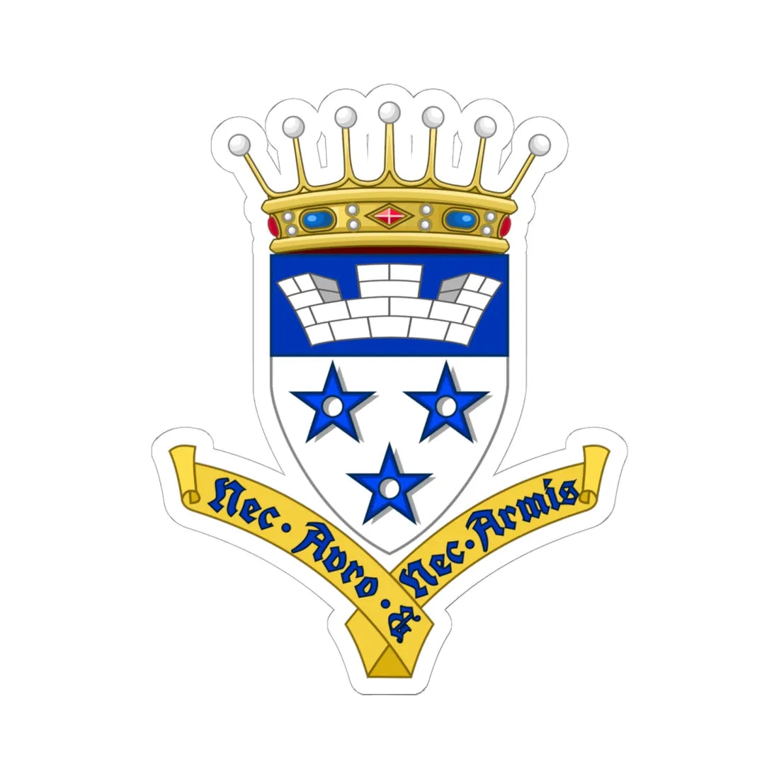 Wapen van de familie De Bethune (Belgium) (Coat of Arms) STICKER Vinyl Kiss-Cut Decal 6 Inch White - The Sticker Space