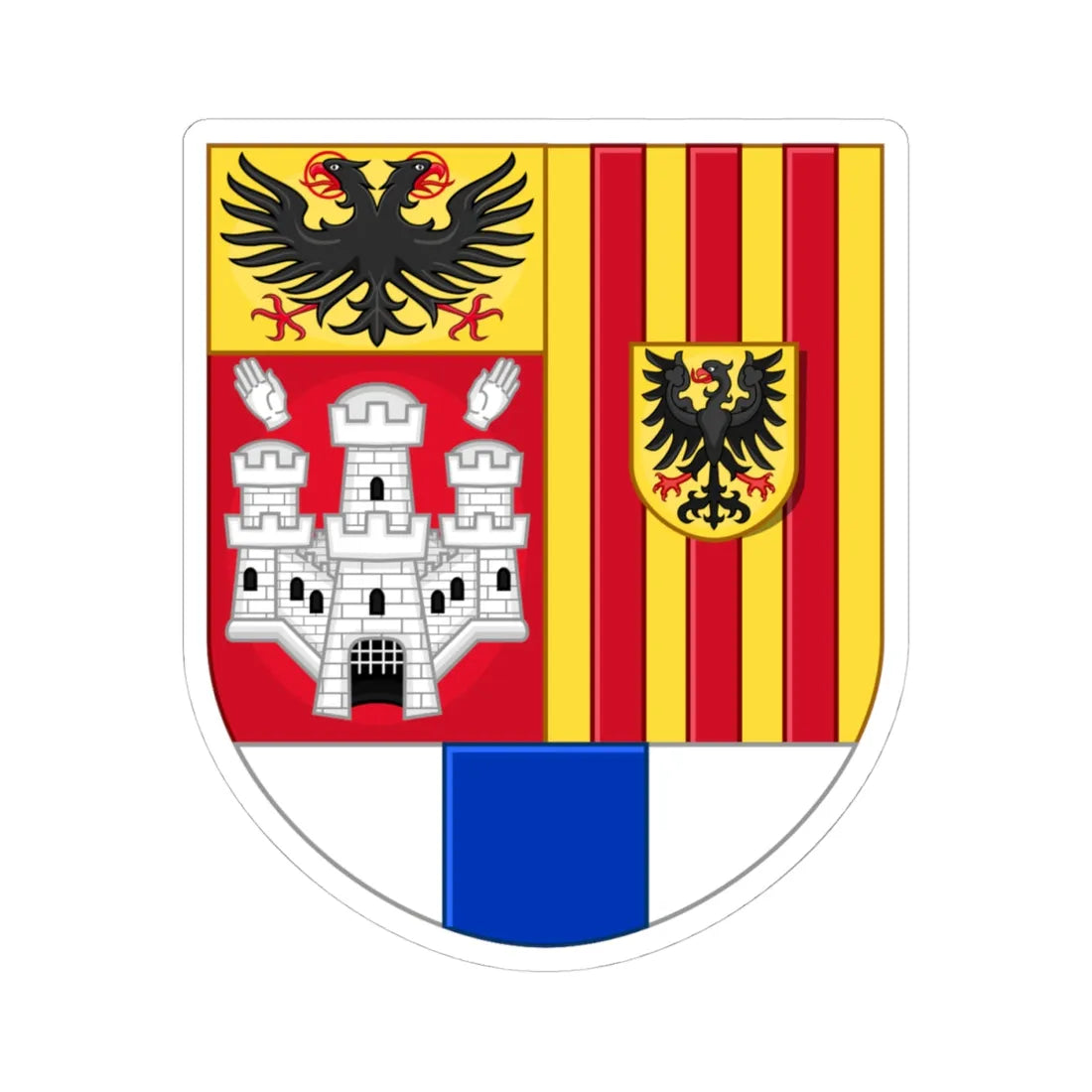 Wapen van de provincie Antwerpen klein (Belgium) (Coat of Arms) STICKER Vinyl Kiss-Cut Decal 4 Inch White - The Sticker Space