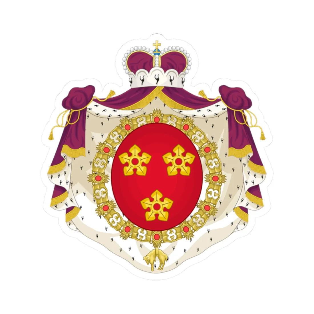 Wapen van Drogenbos (Belgium) (Coat of Arms) STICKER Vinyl Kiss-Cut Decal 2 Inch White - The Sticker Space