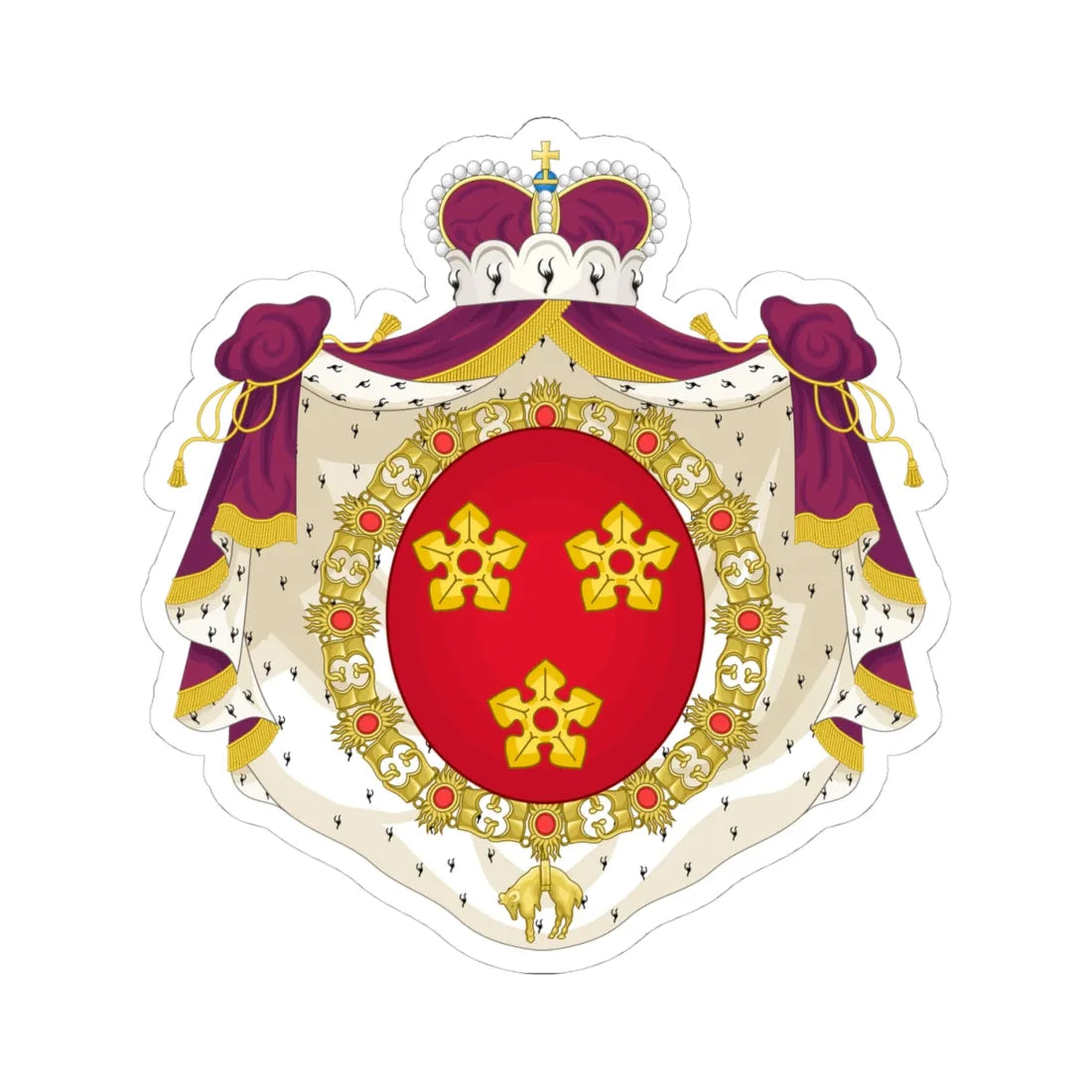 Wapen van Drogenbos (Belgium) (Coat of Arms) STICKER Vinyl Kiss-Cut Decal 4 Inch White - The Sticker Space