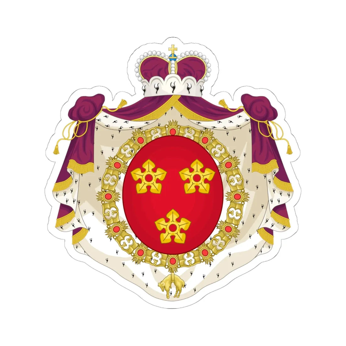 Wapen van Drogenbos (Belgium) (Coat of Arms) STICKER Vinyl Kiss-Cut Decal 6 Inch White - The Sticker Space