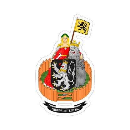 Wapen van Gent (Belgium) (Coat of Arms) STICKER Vinyl Kiss-Cut Decal 6 Inch White - The Sticker Space