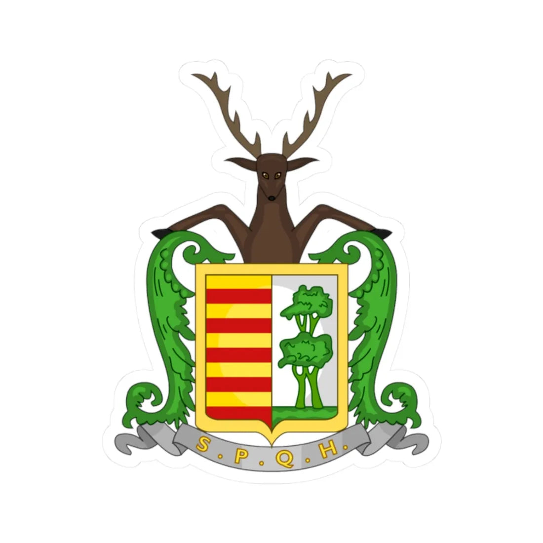 Wapen van Hasselt B (Belgium) (Coat of Arms) STICKER Vinyl Kiss-Cut Decal 2 Inch White - The Sticker Space