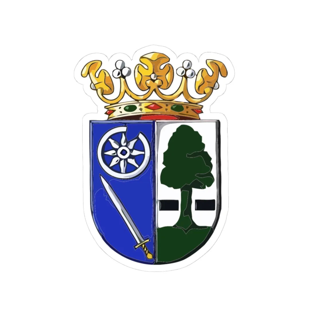 Wapen van Heerenveen (Netherlands) (Coat of Arms) STICKER Vinyl Kiss-Cut Decal 3 Inch White - The Sticker Space