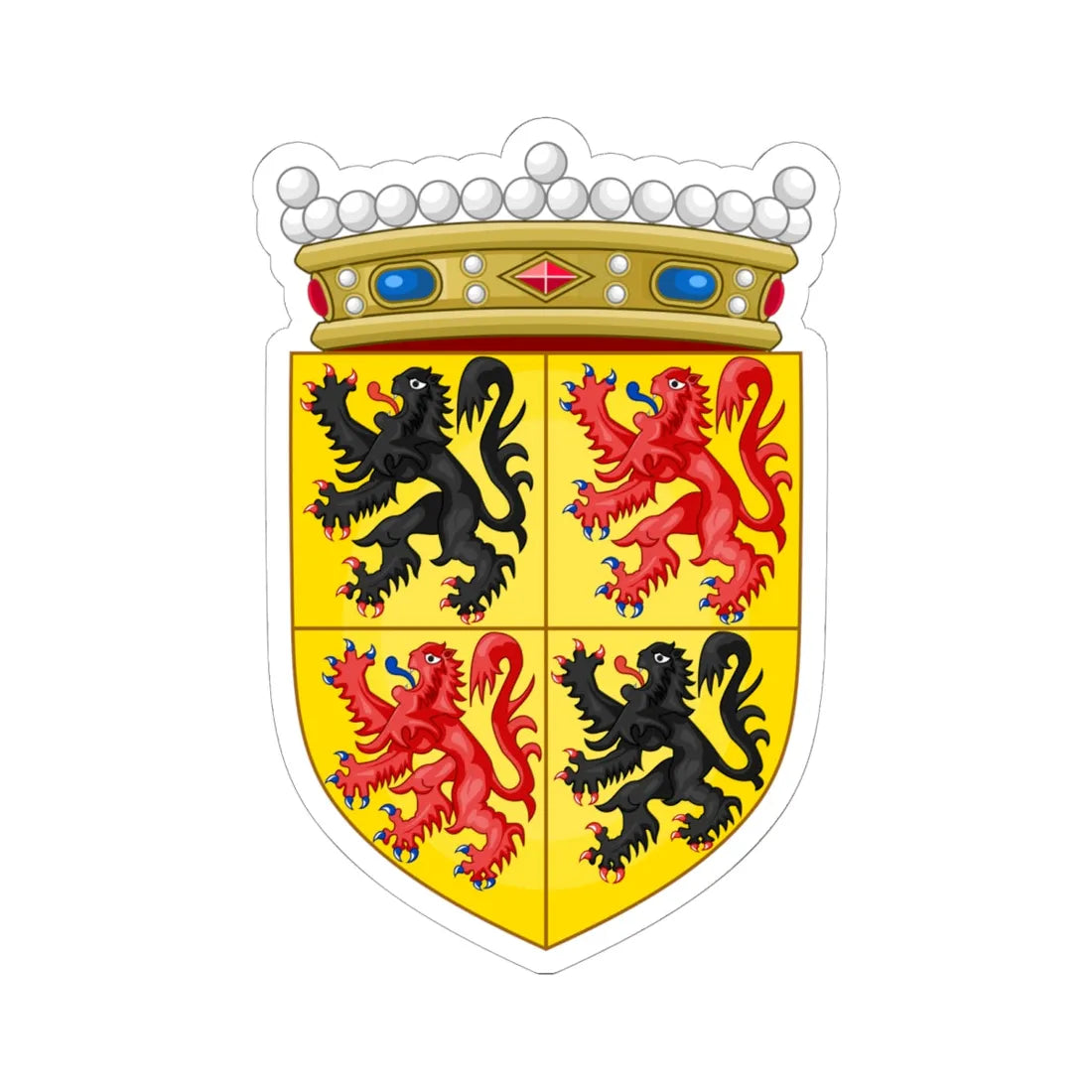 Wapen van Henegouwen provincie (Belgium) (Coat of Arms) STICKER Vinyl Kiss-Cut Decal 6 Inch White - The Sticker Space