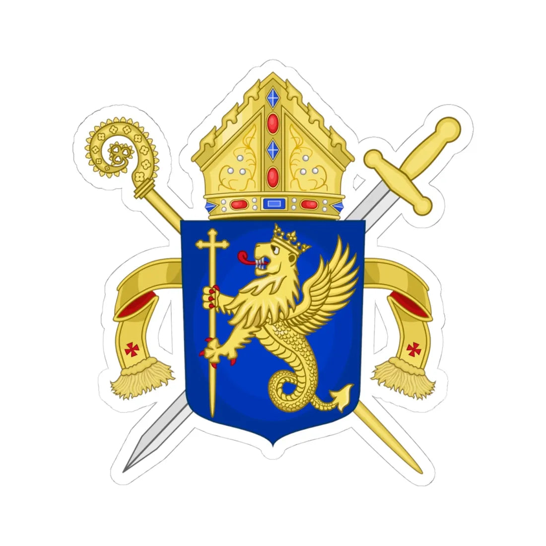 Wapen van het Ordinariaat voor de Nederlandse Strijdkrachten (Netherlands) (Coat of Arms) STICKER Vinyl Kiss-Cut Decal 4 Inch White - The Sticker Space