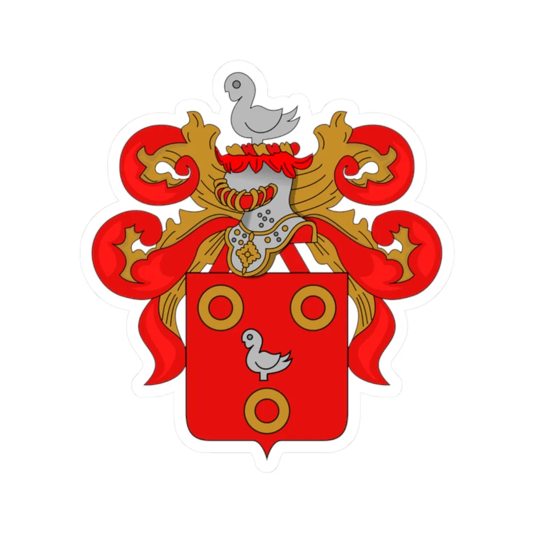 Wapen van Kuurne (Belgium) (Coat of Arms) STICKER Vinyl Kiss-Cut Decal 2 Inch White - The Sticker Space