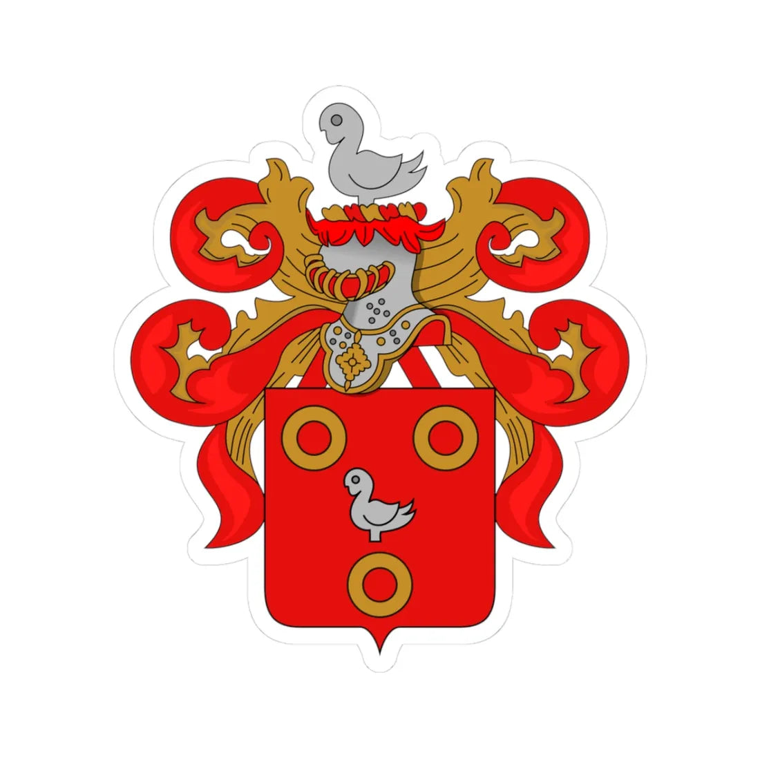 Wapen van Kuurne (Belgium) (Coat of Arms) STICKER Vinyl Kiss-Cut Decal 3 Inch White - The Sticker Space