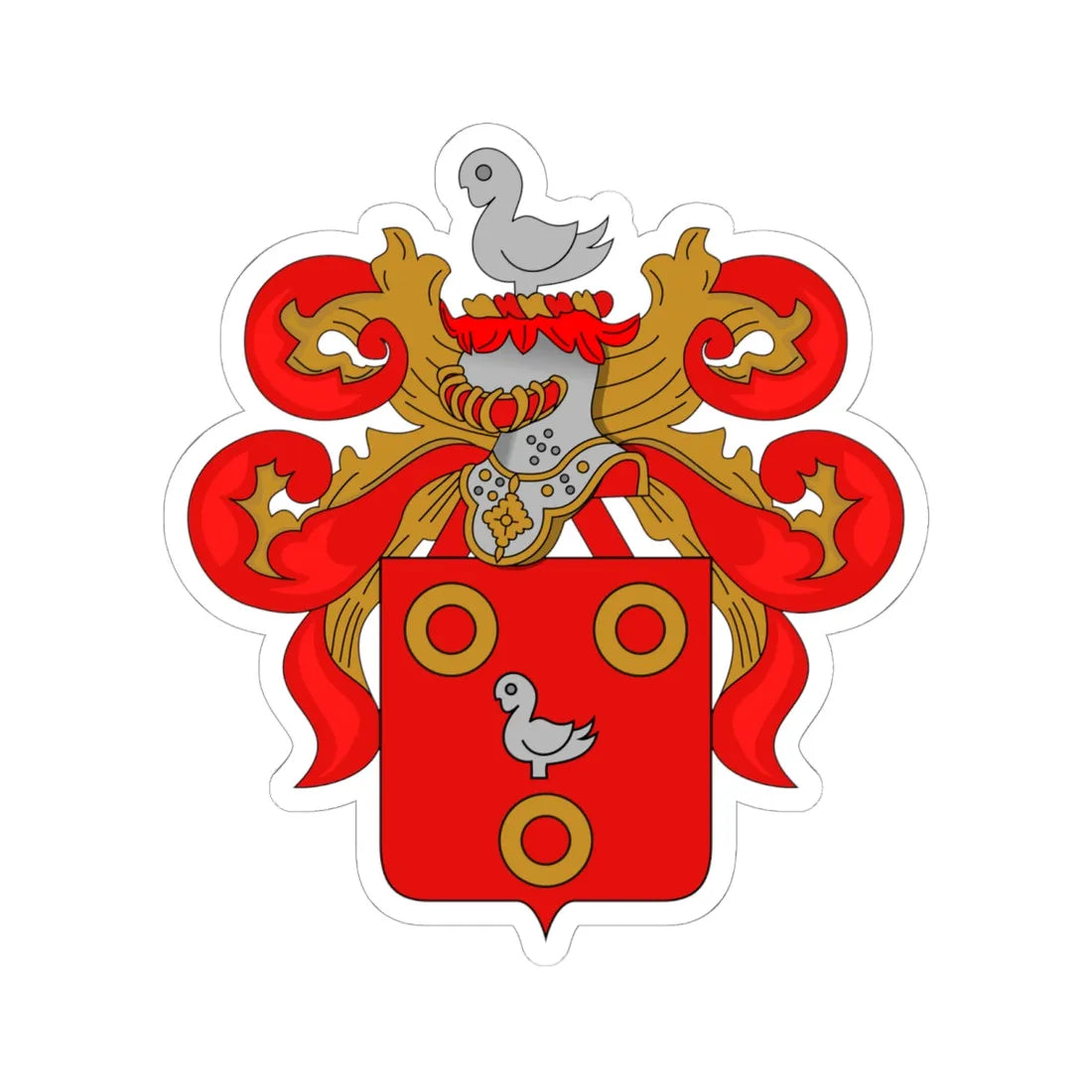 Wapen van Kuurne (Belgium) (Coat of Arms) STICKER Vinyl Kiss-Cut Decal 6 Inch White - The Sticker Space