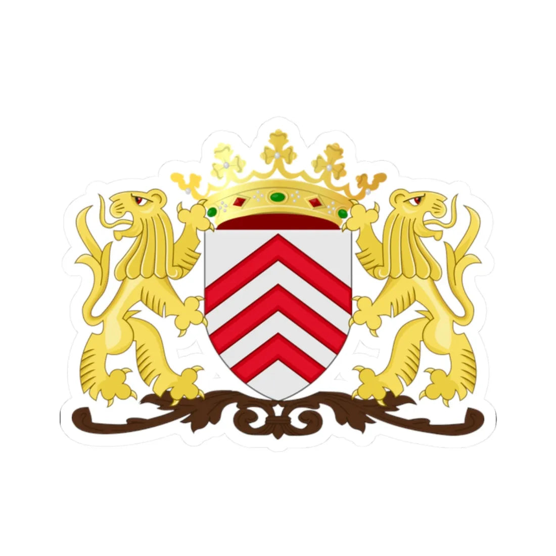 Wapen van Lier 1818-1838 (Belgium) (Coat of Arms) STICKER Vinyl Kiss-Cut Decal 2 Inch White - The Sticker Space